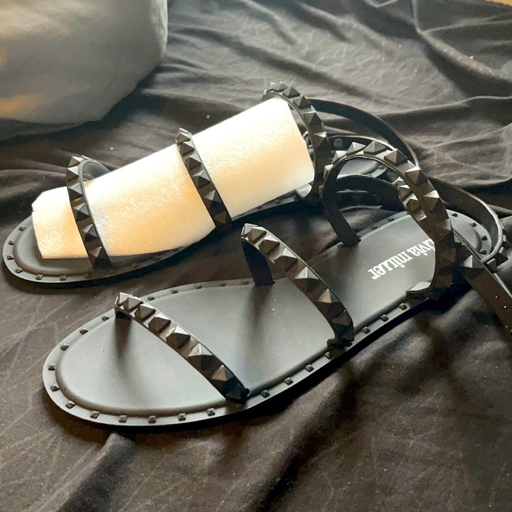 Brand new never worn studded sandals
